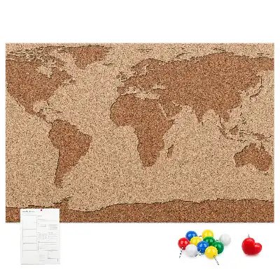 Weltkarte aus Kork als Bilder-Korktafel