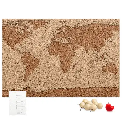 Weltkarte aus Kork als Bilder-Korktafel