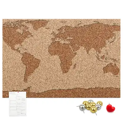 Weltkarte aus Kork als Bilder-Korktafel