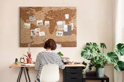 Weltkarte aus Kork als Bilder-Korktafel