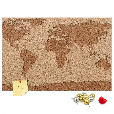 Weltkarte aus Kork als Bilder-Korktafel