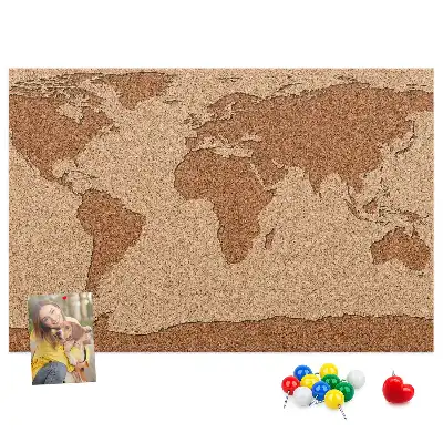 Weltkarte aus Kork als Bilder-Korktafel