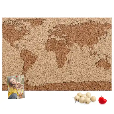 Weltkarte aus Kork als Bilder-Korktafel
