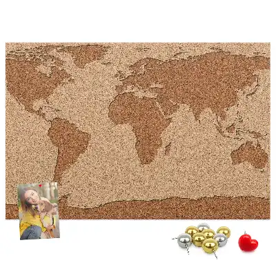 Weltkarte aus Kork als Bilder-Korktafel