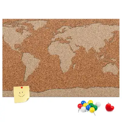Kork-Pinnwand mit Korkstruktur in Kartenform