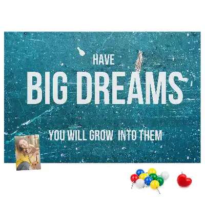 Bedruckte Korkplatte Motivationstext