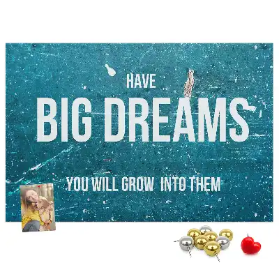 Bedruckte Korkplatte Motivationstext