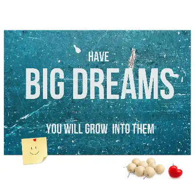 Bedruckte Korkplatte Motivationstext