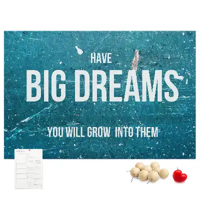 Bedruckte Korkplatte Motivationstext