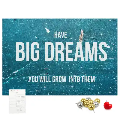 Bedruckte Korkplatte Motivationstext
