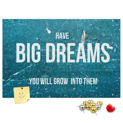 Bedruckte Korkplatte Motivationstext
