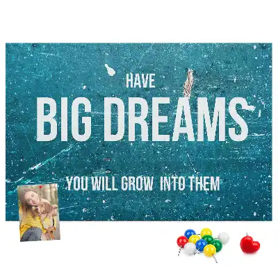 Bedruckte Korkplatte Motivationstext