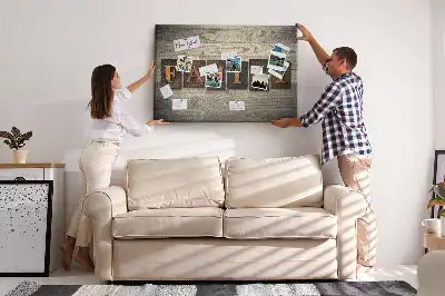 Bilder-Korktafel mit Familienspruch für die Wand