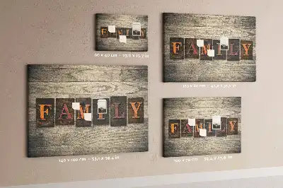 Bilder-Korktafel mit Familienspruch für die Wand