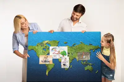 Bedruckte Korkplatte mit Weltkarten-Länderkonturen