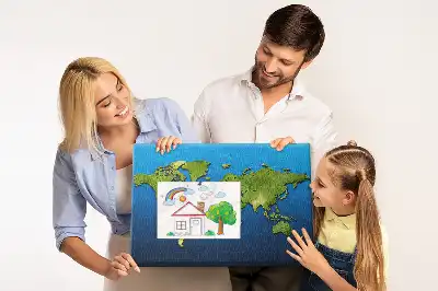 Bedruckte Korkplatte mit Weltkarten-Länderkonturen