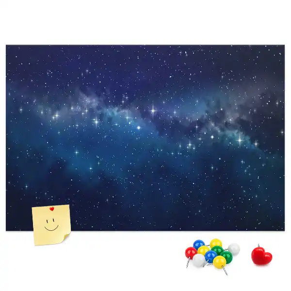 Pinnwand mit Motiv dunkler Sternenhimmel