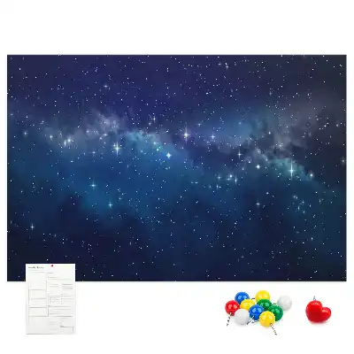 Pinnwand mit Motiv dunkler Sternenhimmel