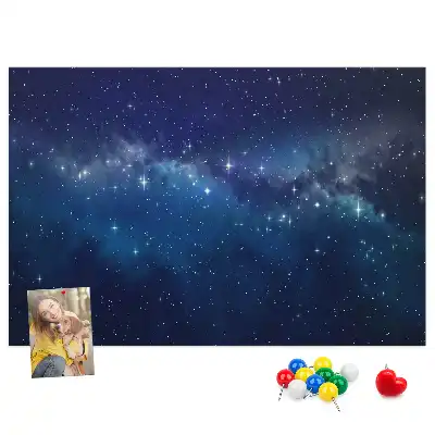 Pinnwand mit Motiv dunkler Sternenhimmel