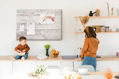 Bedruckte Korkplatte im Holzbrett-Design