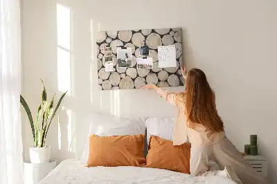 Bedruckte Korkplatte mit Motiv gefällte Bäume und Baumstümpfe