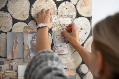Bedruckte Korkplatte mit Motiv gefällte Bäume und Baumstümpfe