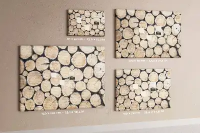 Bedruckte Korkplatte mit Motiv gefällte Bäume und Baumstümpfe