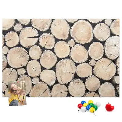 Bedruckte Korkplatte mit Motiv gefällte Bäume und Baumstümpfe