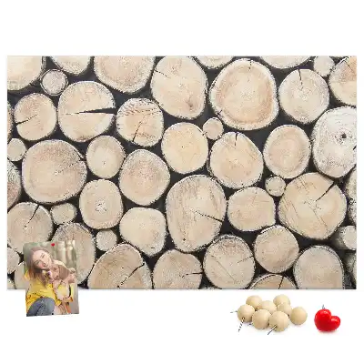 Bedruckte Korkplatte mit Motiv gefällte Bäume und Baumstümpfe