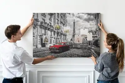 Bedruckte Korkplatte Altes Auto Stadt