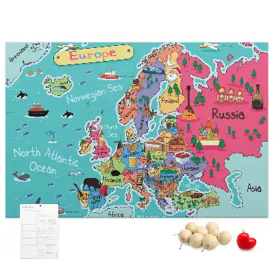 Kork Pinnwand Europäische Staatenkartografie