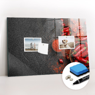 Beschreibbare magnettafel küche Rote Paprika