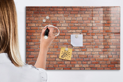 Magnettafel mit Magneten Ziegelmauer