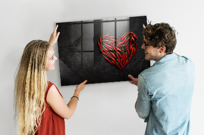 Beschreibbare magnettafel küche Herz aus Paprika