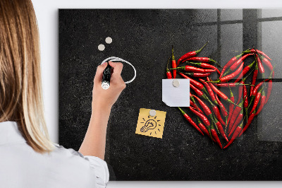 Beschreibbare magnettafel küche Herz aus Paprika