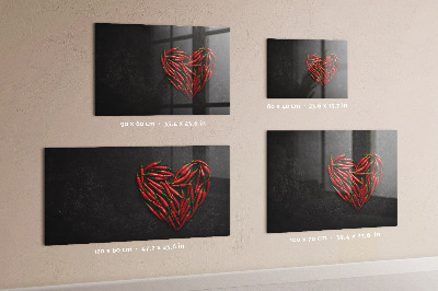 Beschreibbare magnettafel küche Herz aus Paprika