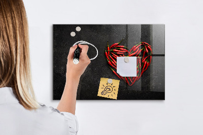 Beschreibbare magnettafel küche Herz aus Paprika