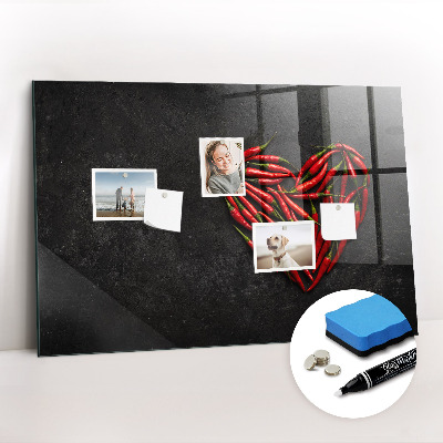 Beschreibbare magnettafel küche Herz aus Paprika