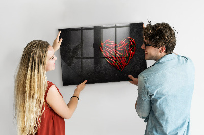 Beschreibbare magnettafel küche Herz aus Paprika