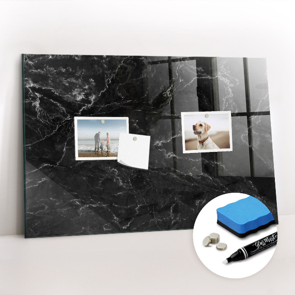 Schreib magnettafel Schwarzer Marmor
