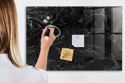 Schreib magnettafel Schwarzer Marmor