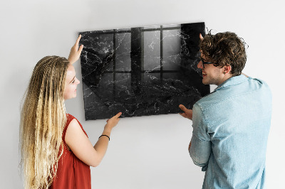 Schreib magnettafel Schwarzer Marmor