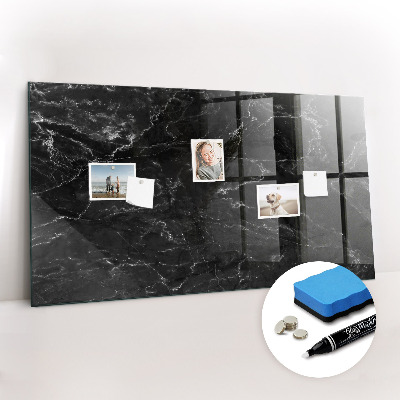 Schreib magnettafel Schwarzer Marmor
