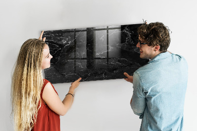 Schreib magnettafel Schwarzer Marmor