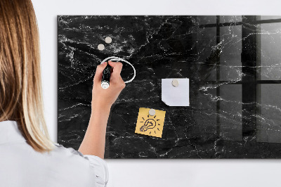 Schreib magnettafel Schwarzer Marmor