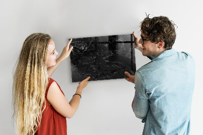 Schreib magnettafel Schwarzer Marmor