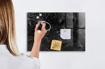 Schreib magnettafel Schwarzer Marmor