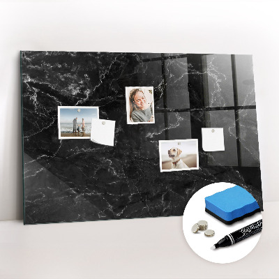 Schreib magnettafel Schwarzer Marmor