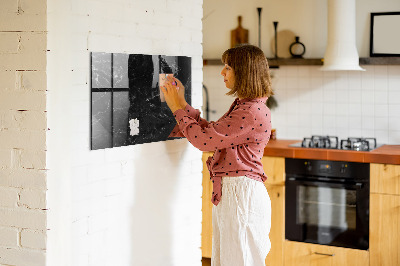 Schreib magnettafel Schwarzer Marmor