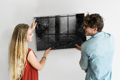 Schreib magnettafel Schwarzer Marmor